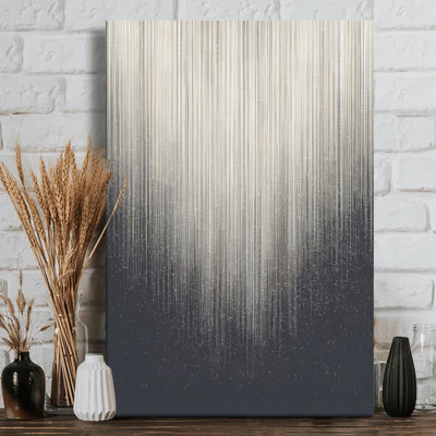Abstract Light Strings Cascade Gradient Minimalist Art on Wrapped Canvas - 36" H x 24" W