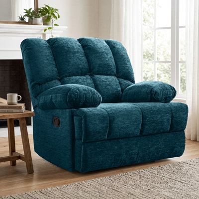 Oversized 44.5"W Upholstered Manual Rocking Recliner