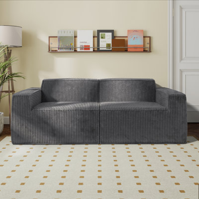 Causeuse modulaire en chenille de 81 po avec mousse haute densité Magness