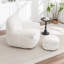 Fauteuil à billes Comfy en fausse fourrure avec dossier et repose-pieds-1605141437