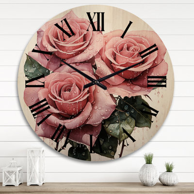 Horloge murale en bois massif Nazmeen