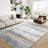 Modern Abstract Gray/White/Gold Machine Washable Area Rug-1890005772