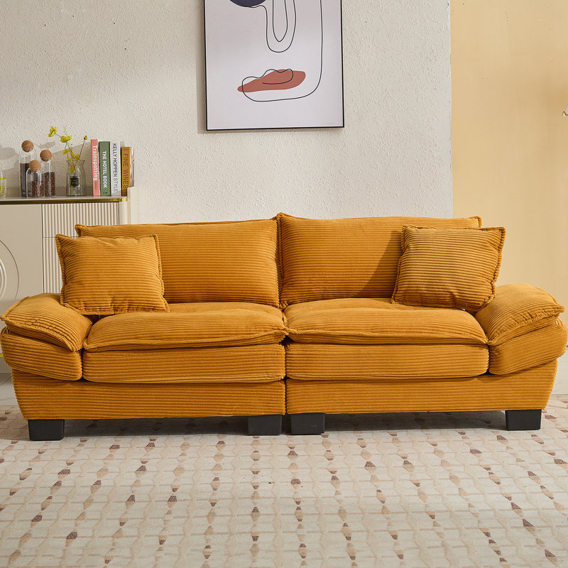 Canapé-lit confortable avec une fabrication robuste et des matériaux de qualité supérieure pour divers espaces, Jaune