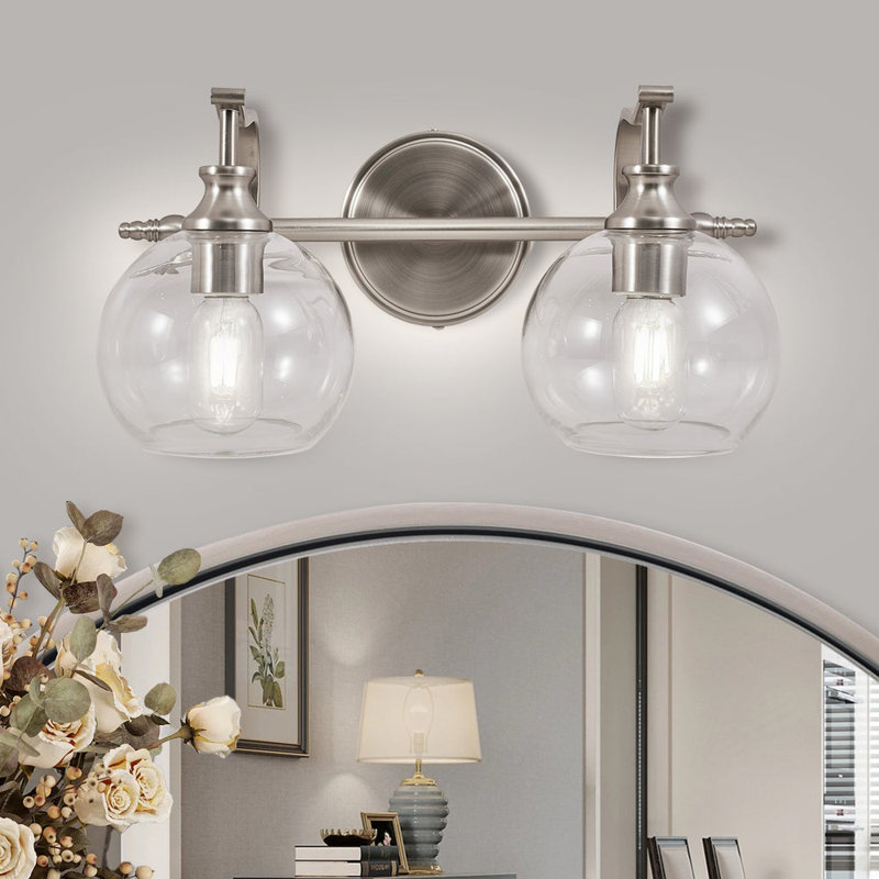 Luminaire de salle de bain Modern, Nickel brossé, 2