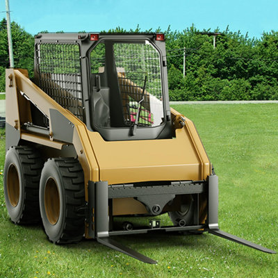 45" Pallet Fork Frame with Hay Spear Sleeves, 4,000-Lb Loader Attachment, Receiver Hitch