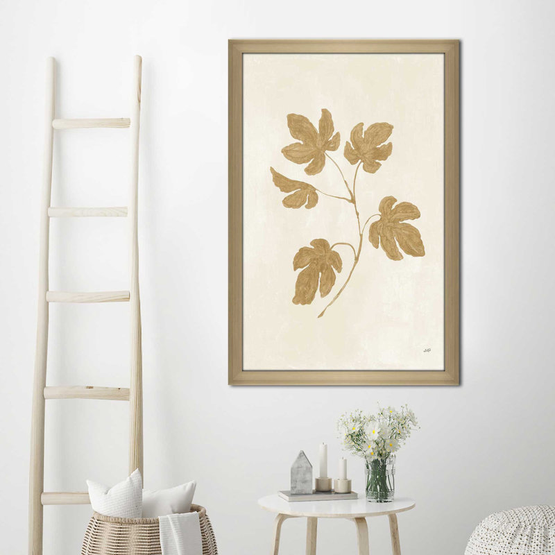 Botanical Study III Gold Crop - Peinture, Encadrement champagne, H 39,5 po x l 27,5 po x P 0,75 po