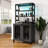 Swapan 66.9''tall  Modern Wine Cabinet Bar Cabinet with Wine Glasses Rack and Led Strip-482050456