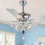 Ventilateur de plafond 52 po avec lumière CC et télécommande réversible à 6 vitesses Crsytal-1952950284