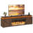 82.67" Farmhouse Tv Stand With Electric Fireplace, Barn Door Entertainment Center With Adjustable Shelves & Led Accent Lighting-587344516