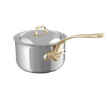 Mauviel M'cook B Sauce Pan With Lid, Brass Handles, 0.8-Qt