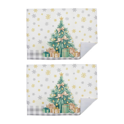 Microfibre Drying Mat (Christmas Tree) - Set Of 2