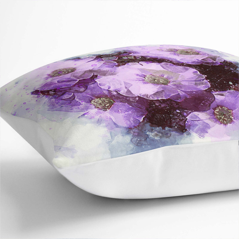 Floral Square Cushion, White, 55cm H x 55cm W x 20cm D