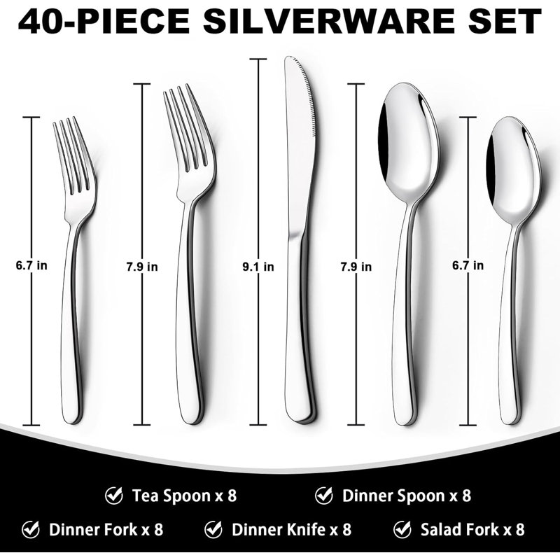 Latitude Run® Fruita Stainless Steel Flatware Set - Service for 8