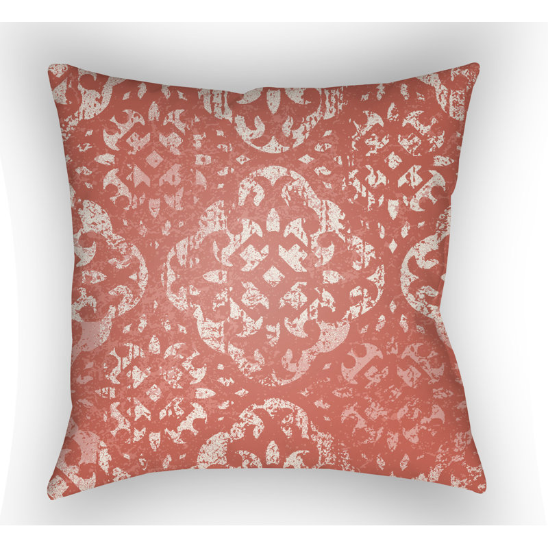 Yindi Geometric Outdoor Throw Pillow, 18" H x 18" W x 4" D, Rust