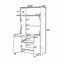 Garde-manger compact, buffet de 69 po de hauteur avec huche et poste de travail pliable, armoire de rangement multifonctionnelle avec tablette réglable et prise de courant pour la salle à manger, le salon, blanc-2101390245