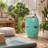 Teal Hydrangea and Bird Ceramic Garden Stool