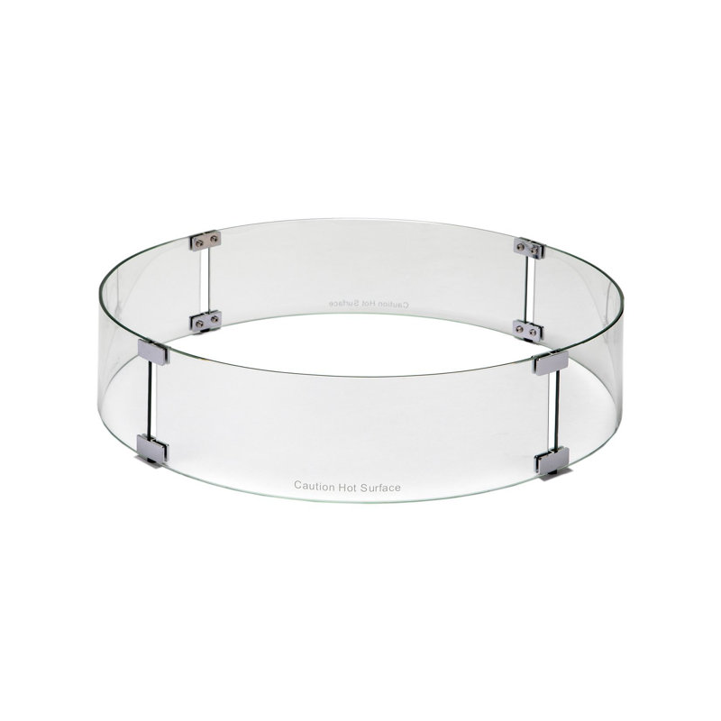 5 lb. Silver Southern Cay Fire Tables 25 in. x 25 in. Round Aluminum and Glass Frame Guard Fire Pit Accessory