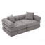 Canapé-lit modulaire pour appartement, conception convertible avec accoudoirs amovibles et matelas pliant, aucun assemblage requis, velours côtelé gris foncé-2056349519