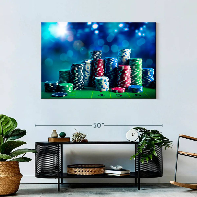Senne Stacks Of Poker Chips, 30" H x 45" W