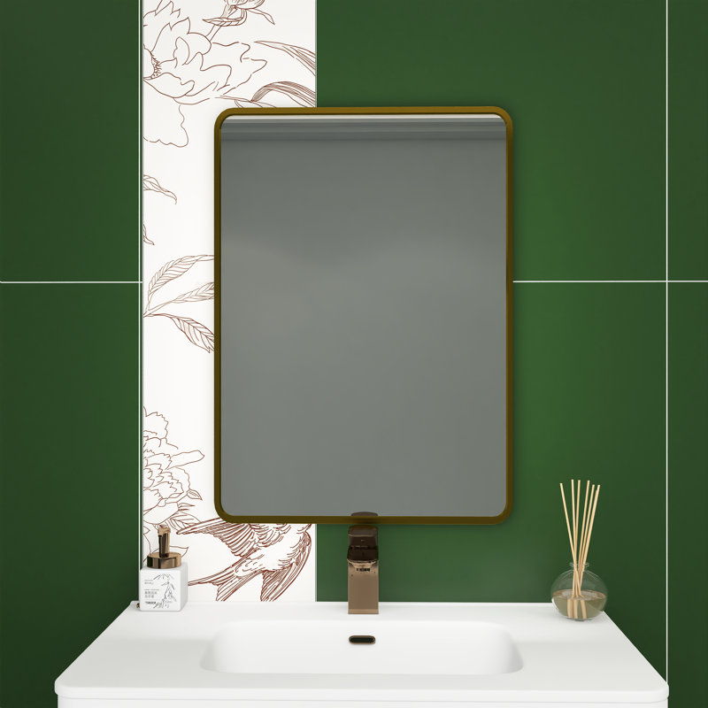Miroir mural Jokelien, Or, 28 po x 20 po