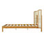 Cadre de lit pour grand lit en bois d'hévéa de qualité supérieure avec tête de lit, design moderne Mid-Century pour un décor de chambre à coucher naturel et élégant-45298594