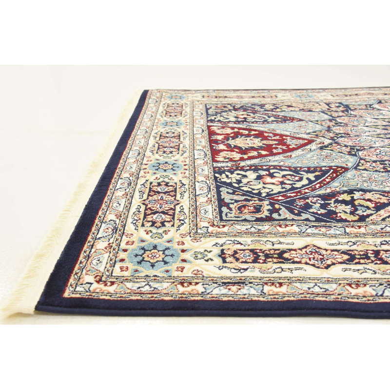 Jackson Oriental Indoor Rug, Runner 2' x 6'1", Ivory/Navy