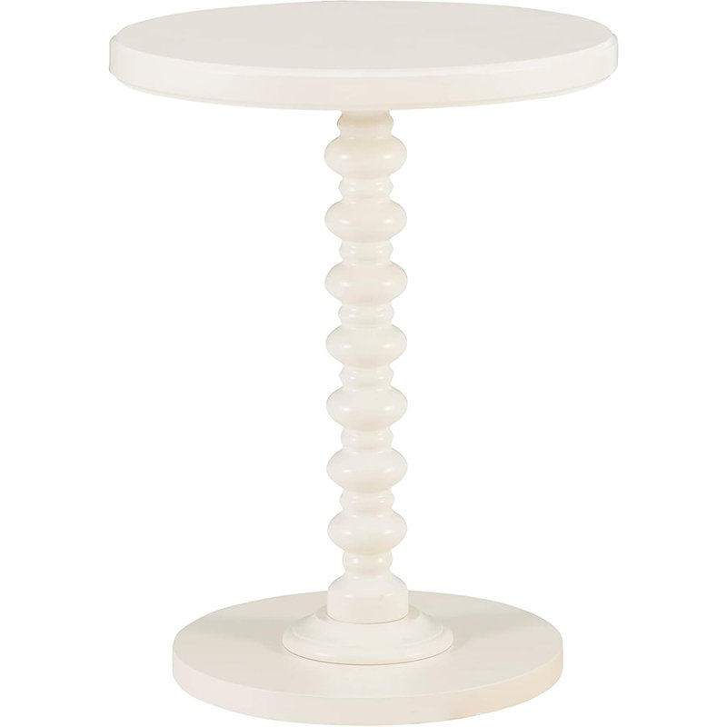 Table d'appoint ronde blanche cassée à piédestal