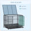 Caisse pour chien robuste en métal avec roues verrouillables, porte double et plateau amovible pour un nettoyage facile-116521603-116521602