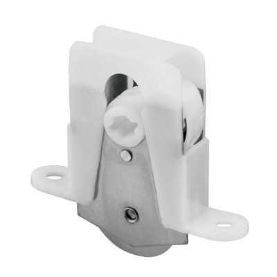 Boîtier en plastique blanc avec rouleau de porte coulissante en acier inoxydable (paquet de 2)