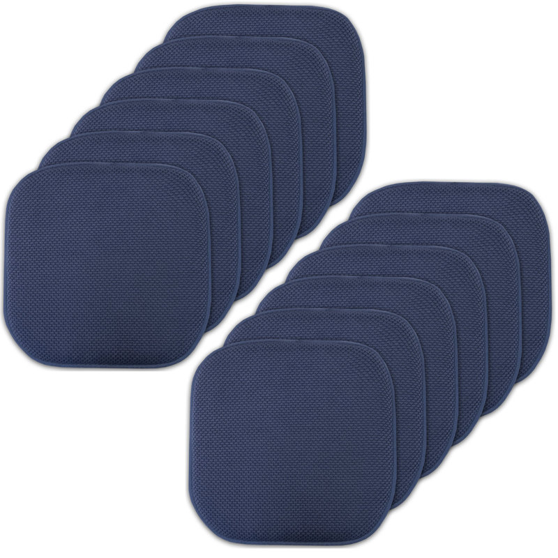Honeycomb Non-Slip Indoor Chair Cushions, Navy, 12-Pack