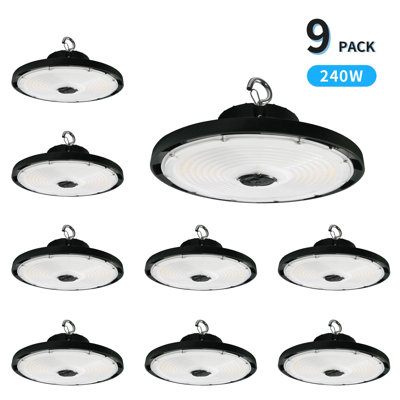 MUHB-3CCT LED UFO High Bay Light, 240W 34800 Lumen garage Lights for Factory Warehouse Shop