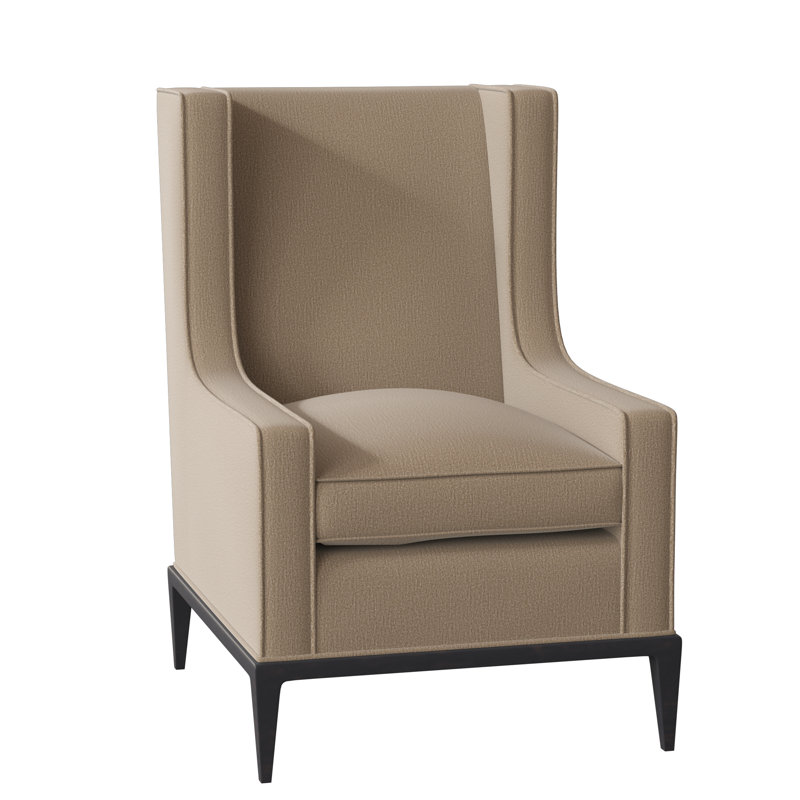 Claxton Wingback Chair, Filigree Ivory, Espresso