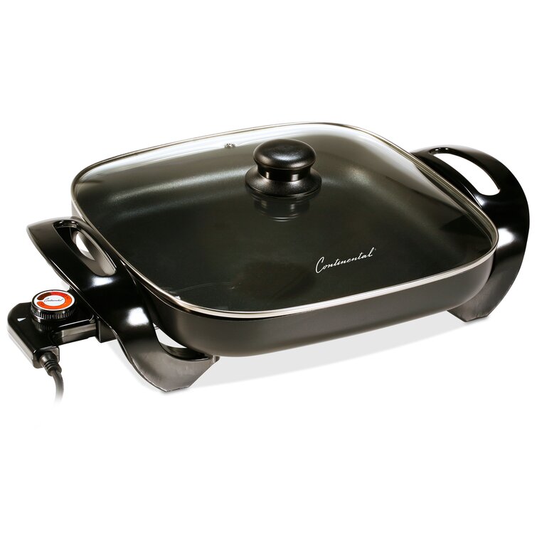  16-Inch Large Electric Skillet Nonstick with Glass Lid