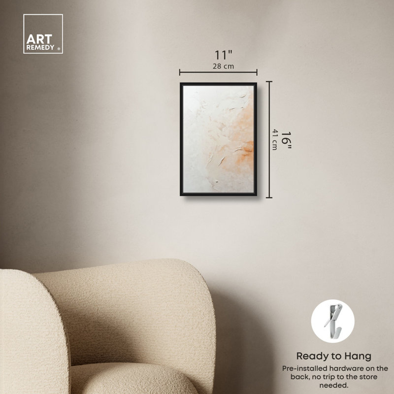 Toile de cendres nébuleuse, art bohème minimaliste par Art Remedy, Cadre noir, H 16 po x l 11 po