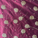 Carrie Fabric | Embroidered Floral Velvet Silk Fabric | Drapery & Curtain Fabric