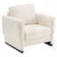 Fauteuil d'appoint rembourré avec accoudoirs en bois massif, fauteuil club carré en tissu bouclé avec coussin épais, chaise d'appoint moderne avec piètement luge pour salon et chambre-1715140337