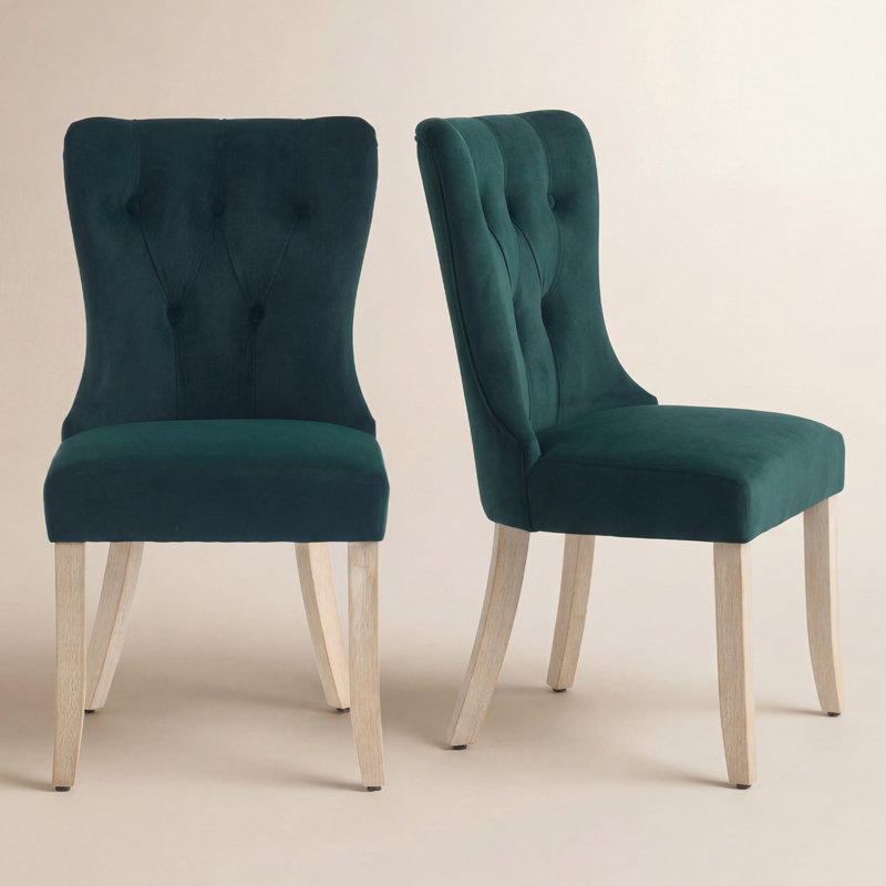 Chaise rembourrée Robbie Dutton, Mélange de polyester vert