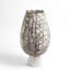 Crackled Footed Vase-Black Raku-50159165
