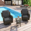 Ensemble de conversation extérieur en osier 2 personnes avec coussins pour terrasse, porche, jardin Mapleview-992330639-992330643
