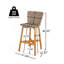 Tabouret de bar d'extérieur en bois de teck avec osier Lymington, ensemble de 2-1311283679