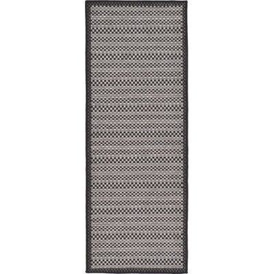 Tapis intérieur / extérieur gris rayé
