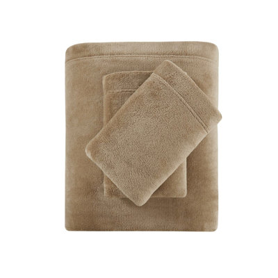 Full Sheet Taupe, 100% , Double Brushed For Comfort, Includes Flat Sheet, Fitted And 2 Pillowcases, Easy To Maintain Taupe 4 Pcs , , Soft Velvet Feel From Brushing, With Flat, Sheets Fits 16"