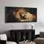 «Romantic Lion Couple», toile encadrée - Art animalier dans des tons chauds de terre-115165113-115165112