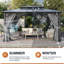 14 pi. L 12 pi. D Pavillon de jardin en aluminium