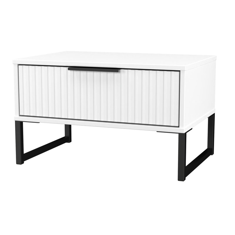 Bernat End Table, White/Black