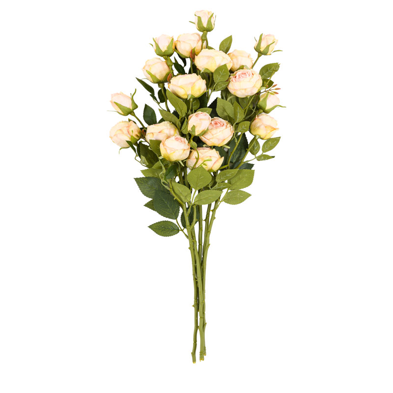 Faux Stem Vintage Rose White 540mm (6pk), White