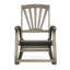 Chaise berçante en bois avec abat-jour gris et repose-pieds