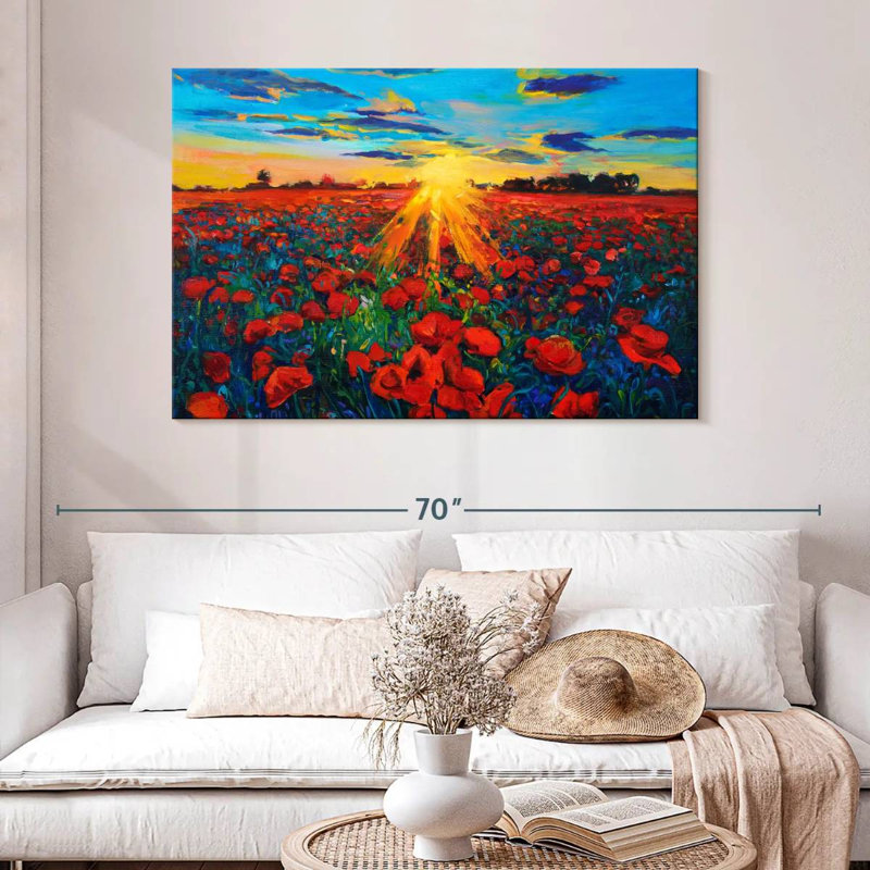 Alvord Poppy Field Golden Hour, H 32 po x l 48 po