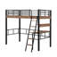 Lit mezzanine en métal avec tablette de rangement intégrée et échelle-1491977236