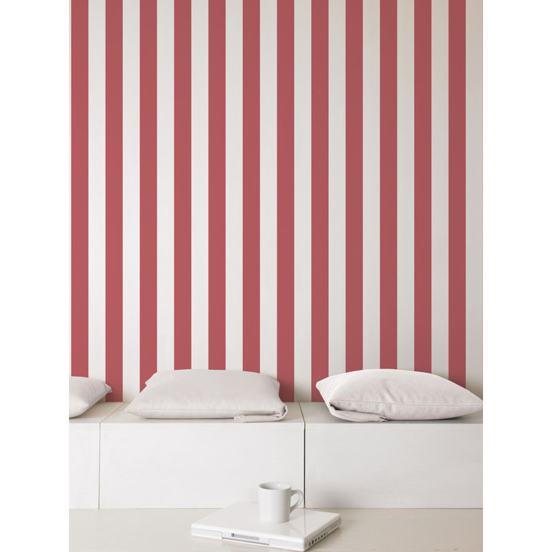 Divisadero 10m x 53cm Matte Wallpaper Roll, Red/White